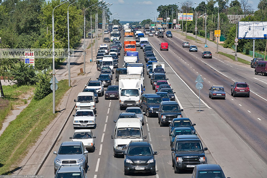 Ограничение движения пробки Минское шоссе