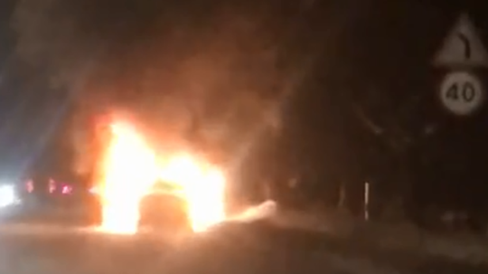 Опель сгорел на улице Говорова в Одинцово