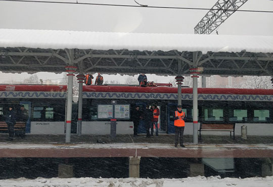 Иволга загорелась на станции "Одинцово" 
