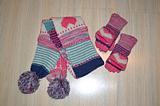 Комплект зимний шарф+перчатки-варежки (вязаные+флис) размер 1-2, покупала в accessorize, состояние хорошее 800р., детское, ovsynka