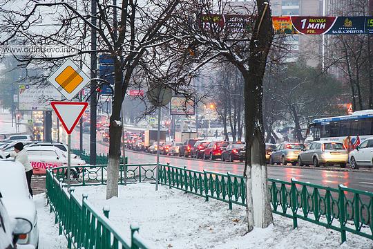 Первый снег. Пробки в городе. 2014-20-10