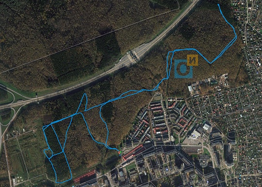 GPS трек трассы в лесу вдоль ул. Говорова