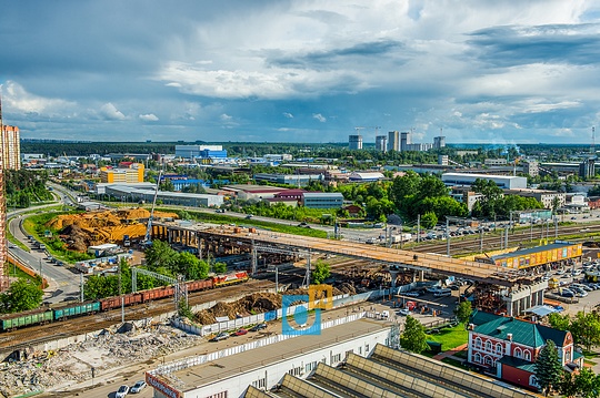Строительство моста в 8-й микрорайон города Одинцово, июнь 2017, Эстакада в 8 микрорайон города Одинцово