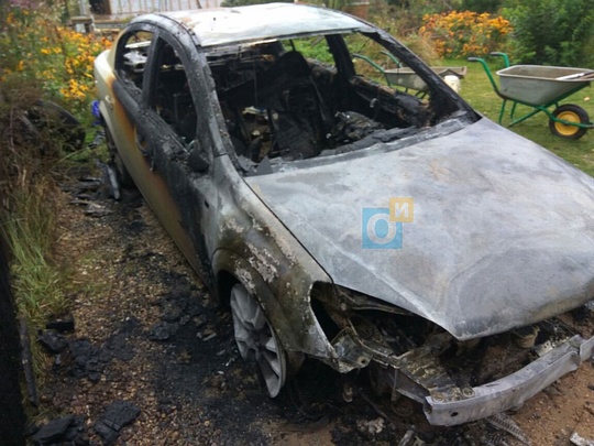 Сгоревший автомобиль, В Подмосковье у активистов горят автомобили