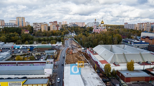 Строительство моста в 8-й микрорайон города Одинцово, октябрь 2017, Эстакада в 8 микрорайон города Одинцово