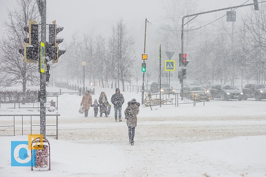 Красногорское шоссе завалено снегом, Сильный снегопад в Одинцово
