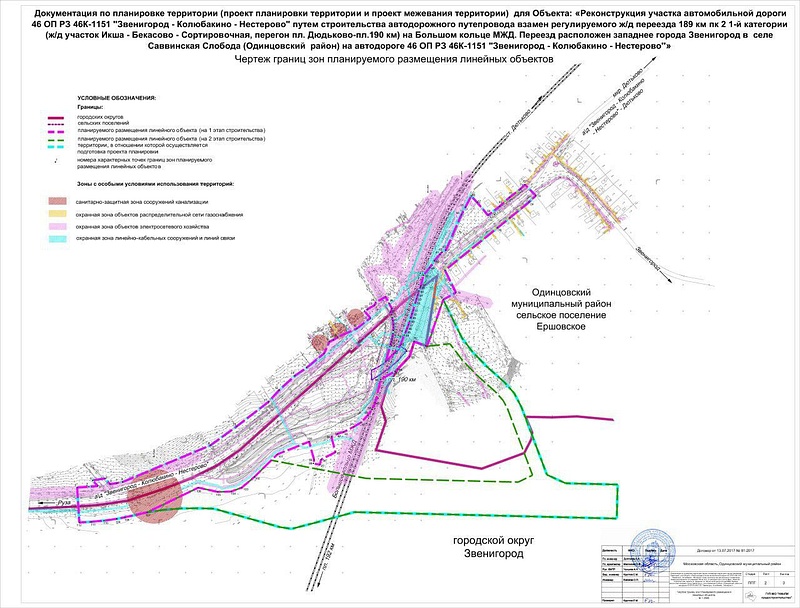 Проект планировки территории для реконструкции участка дороги и строительства путепровода в Саввинской Слободе, В Одинцовском округе изымают земли для строительства платных путепроводов