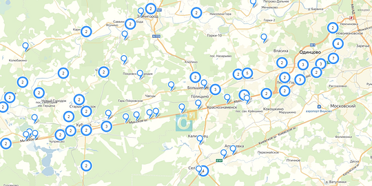 Карта камер на дорогах Одинцовского городского округа, Июль