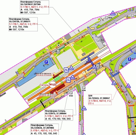 Схема, форум «Наш транспорт», На станции «Сетунь» построят надземный пешеходный переход
