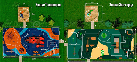 Эскизы площадок, Девять новых площадок открыли в Одинцовском округе
