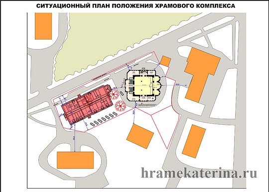 Ситуационный план положения храмового комплекса в 8-м микрорайоне, Проект храмового комплекса в 8-м микрорайоне Одинцово