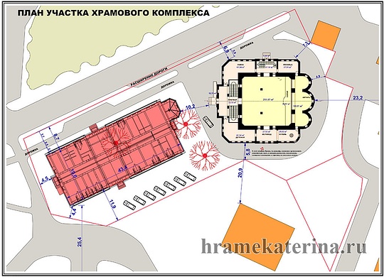 План участка храмового комплекса на пересечении Комсомольской и Сосновой улиц, Проект храмового комплекса в 8-м микрорайоне Одинцово