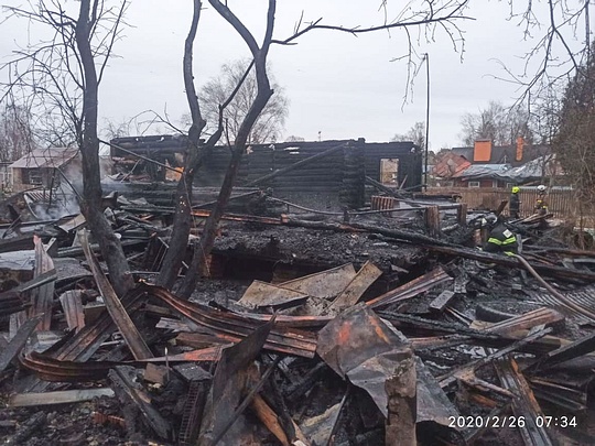 Последствия пожара в частном доме в Голицыно, Февраль, Пожар, МЧС, Голицыно
