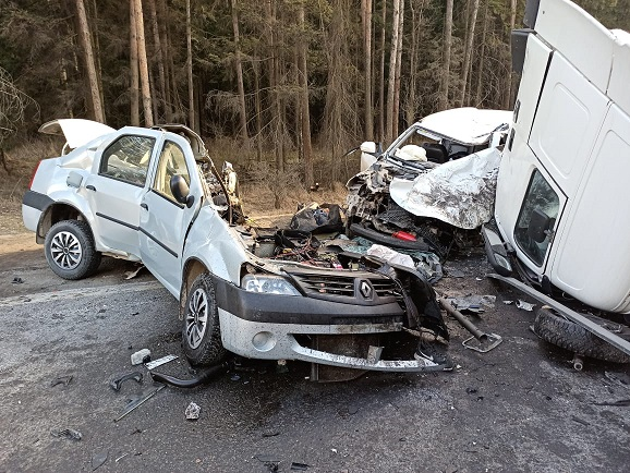 ДТП на Минском шоссе: Renault Logan разорвало на части, Март