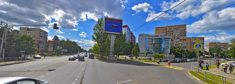 Цифровой билборд на пересечении Можайского шоссе и улицы Чикина (Яндекс карты), Март