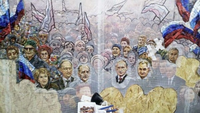 Мозаика с Путиным, Шойгу и Матвиенко, фото: «МБХ Медиа», Мозаики в главном храме Вооружённых сил РФ