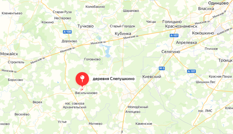 Деревня Слепушкино на карте, Жителей Подмосковья предупредили о диких животных, замеченных у поселений