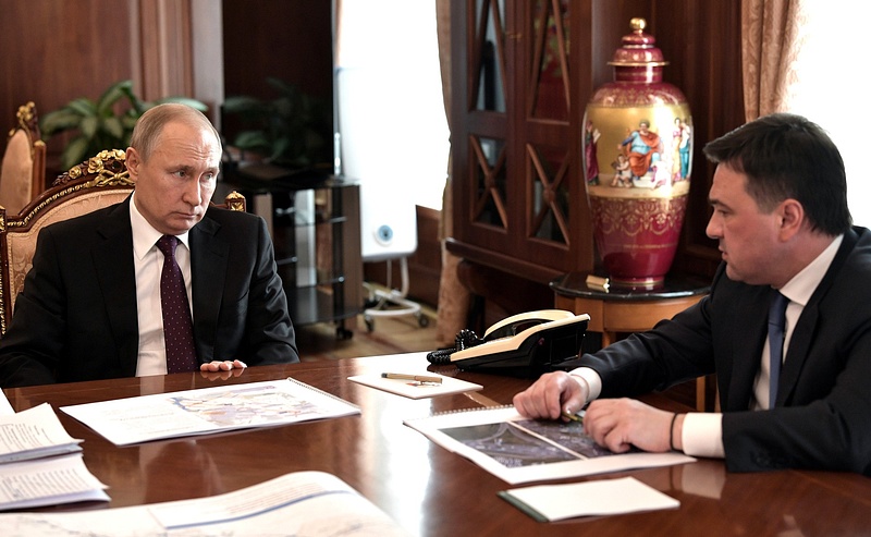 Президент России Владимир Путин и губернатор Московской области Андрей Воробьёв, Июнь