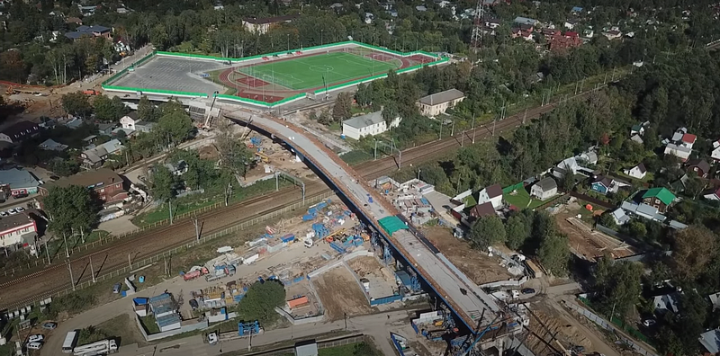 Строительство путепровода у железнодорожной станции в Жаворонках, Сентябрь