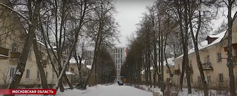Дома бывшего военного городка, впереди — ЖК «Одинцово-1», Декабрь