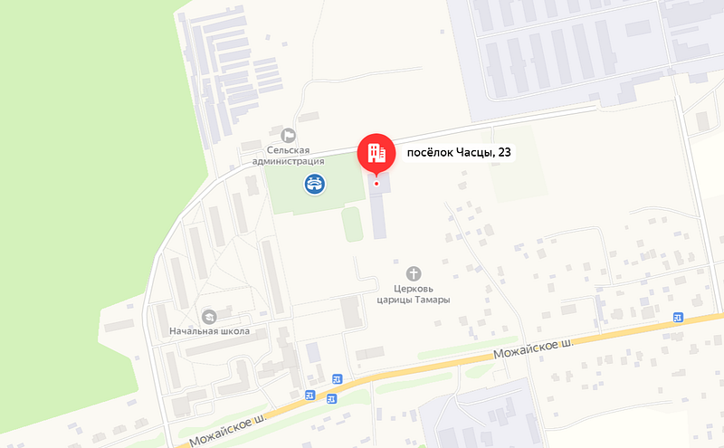 Карта: рядом со зданием стадион и администрация, Жители Часцов возмутились открытием исправительного центра в посёлке