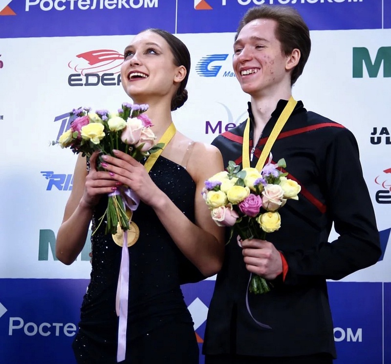 Ирина Хавронина и Дарио Чиризано с золотыми медалями, Фигуристы из Одинцово выиграли первенство России среди юниоров