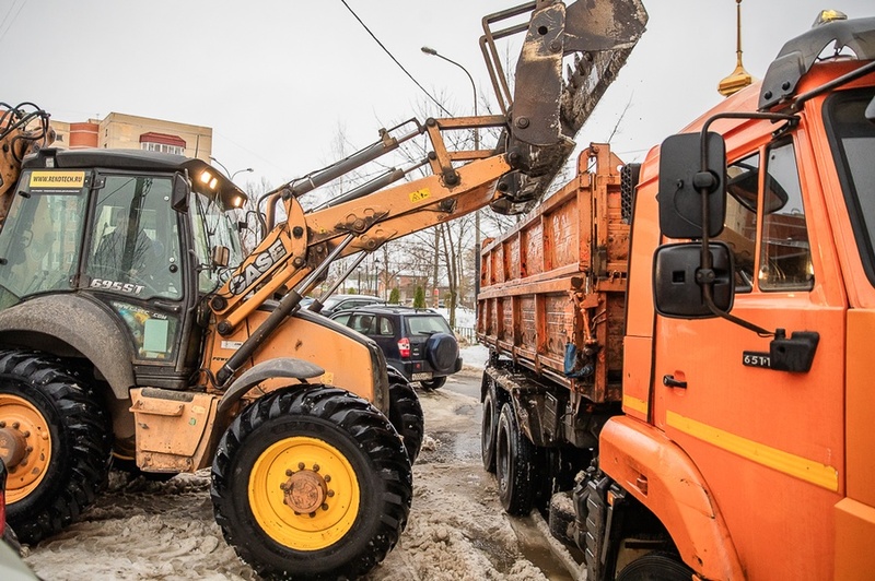 Уборка снега в Одинцово, Январь