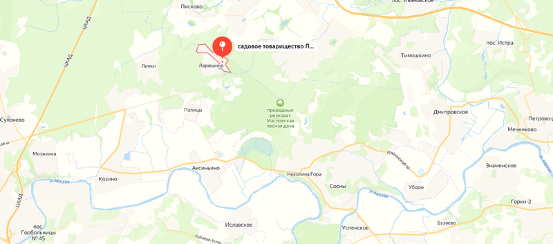 СНТ «Ларюшино-2» на карте, Дикого лиса с подозрением на бешенство поймали в СНТ в Одинцовском округе
