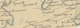 1830 г. Ступень, Кунцово и Фила. Фрагмент карты Моск. губернии